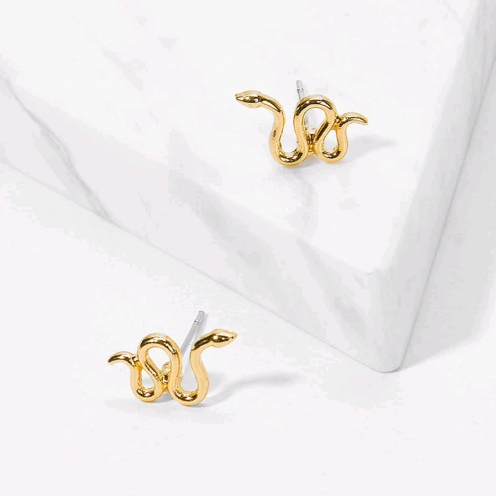 small snake post earrings